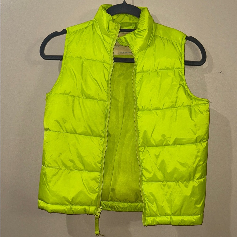 Kids Lime Green Puffer Vest